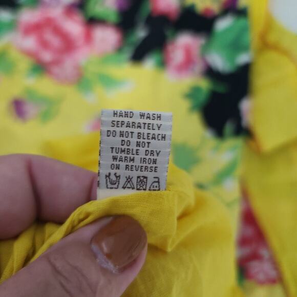Magic women's Dopamine sundress yellow floral Size xl Funky beachy Summer picnic - Picture 9 of 10